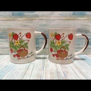 2 Wild Strawberry Coffee Mugs